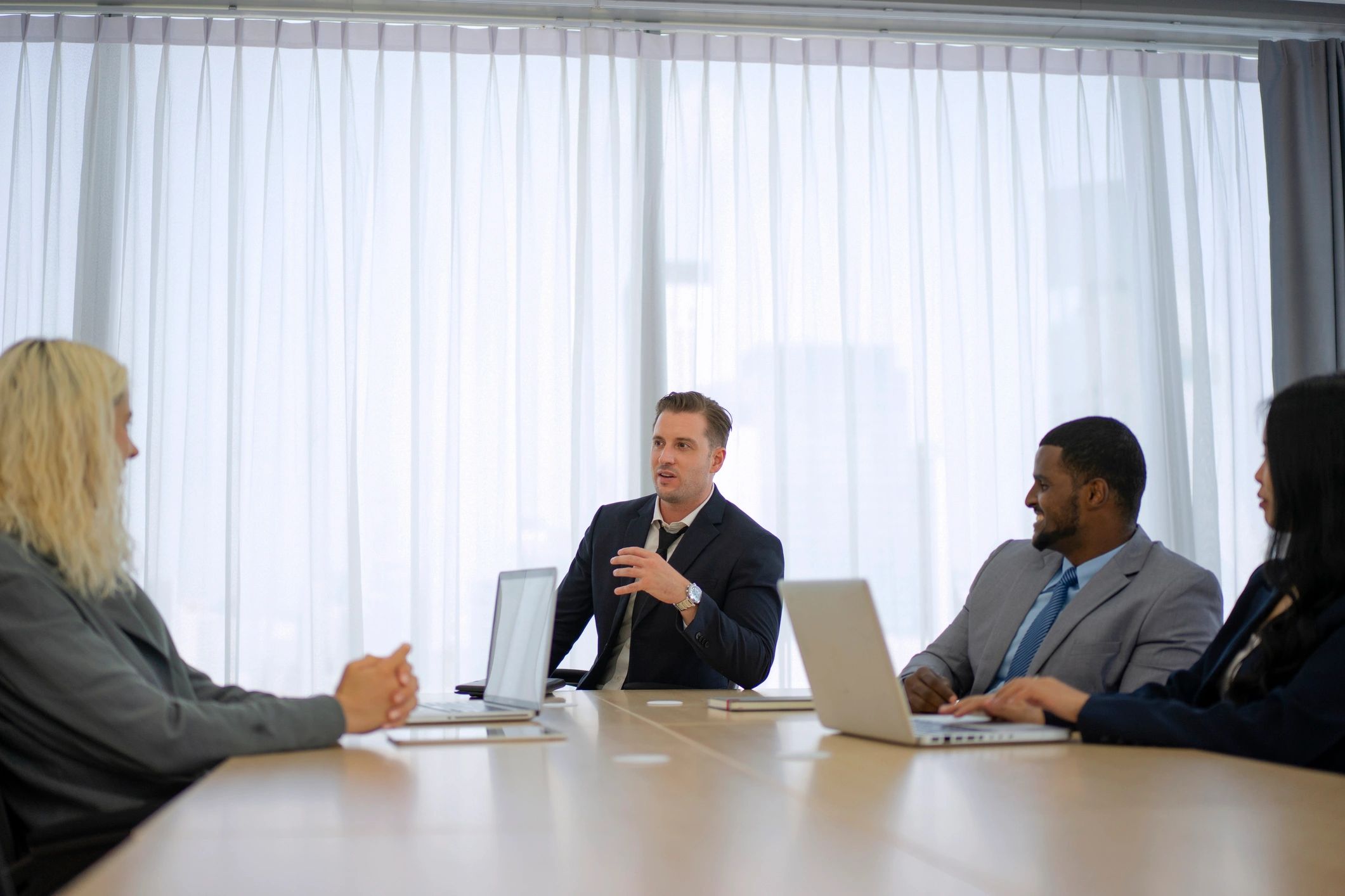 Business meeting in a conference room